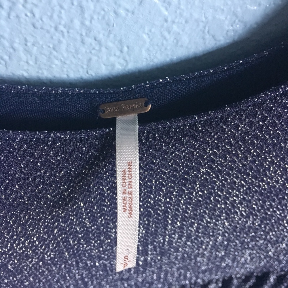 Free People Blue Metallic Skater Dress (s) - Picture 2 of 3